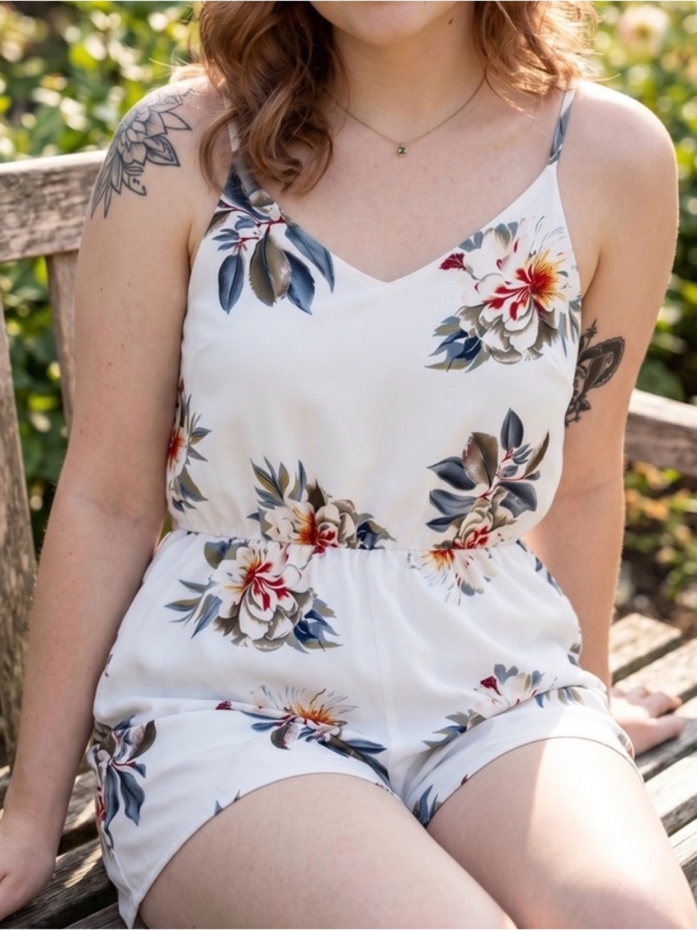 ☀️ Grace Karin • White Floral Spaghetti-Strap Mini Dress • Women’s Small